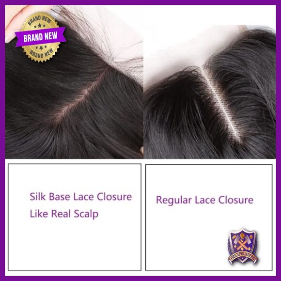 4x4 Silk Base Lace Closure Human Hair Topper Pre Plucked Baby Hair main image 4